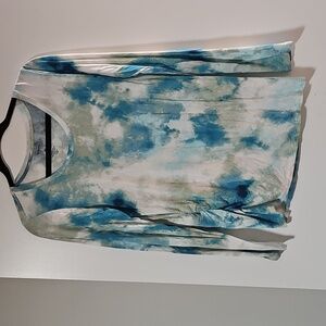 Sonoma Blue and Cream Maternity Top